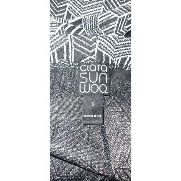 Clara Sun Woo black white geometric pants size Small Comfort waist - Picture 3 of 4